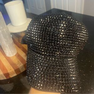 Stunning Bling Black Rhinestone Cap